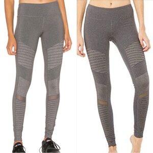 ALO Gray Moto Leggings